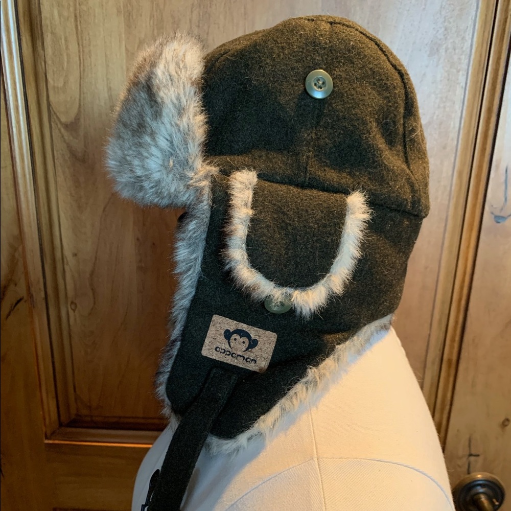 Kids Appaman Aviator Bomber Wool Fur Hat